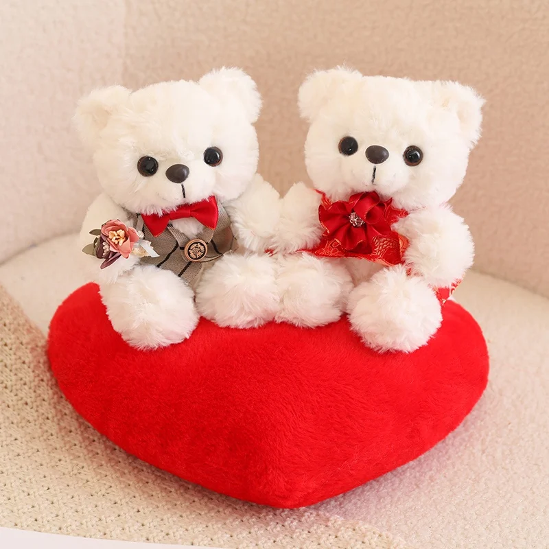 Urso de pelúcia para casais, bichos de pelúcia fofos, peluches de urso, boneca para namorada, presentes do dia dos namorados, 24cm, casal dos desenhos animados