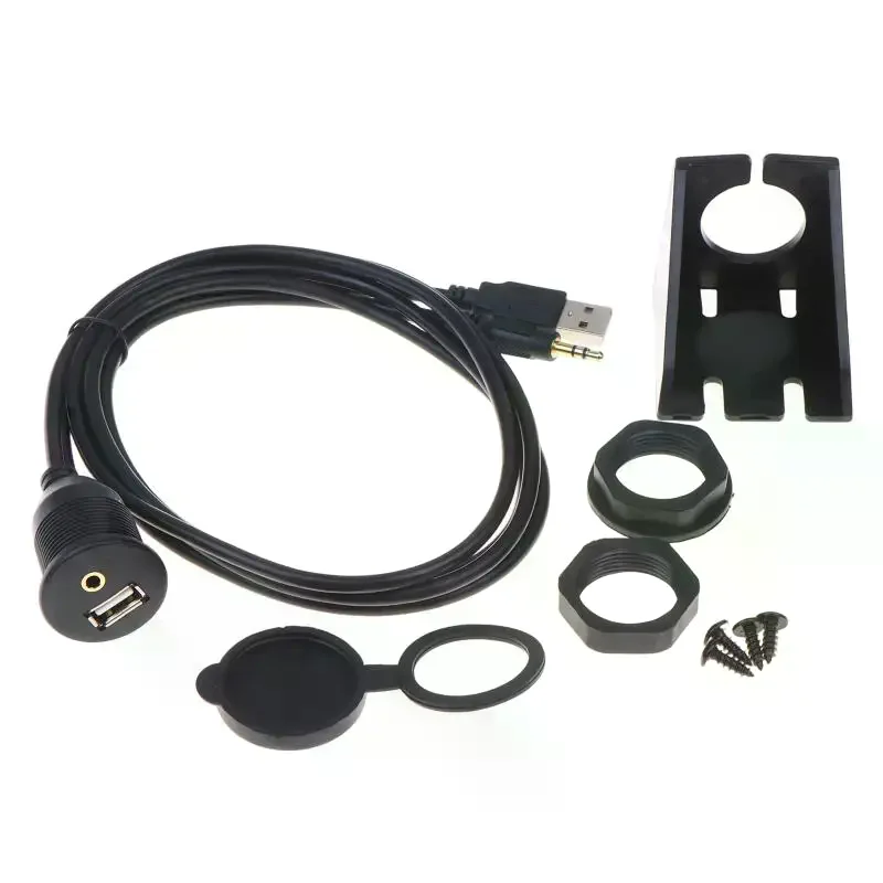 Picture 3: Flush Mount Panel Extension Cable Male To Female Dashboard Waterproof For Car Motorcycle