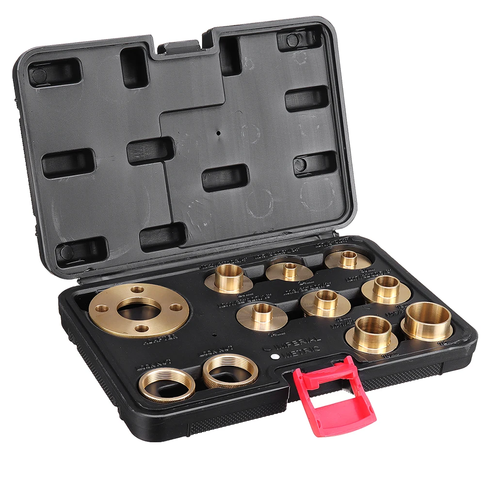 Metric Pure Copper Bushing Guides with Box, Premium Template, Router Guide, Perfect for Woodworking Tools, 11Pcs Kit, 10-30mm