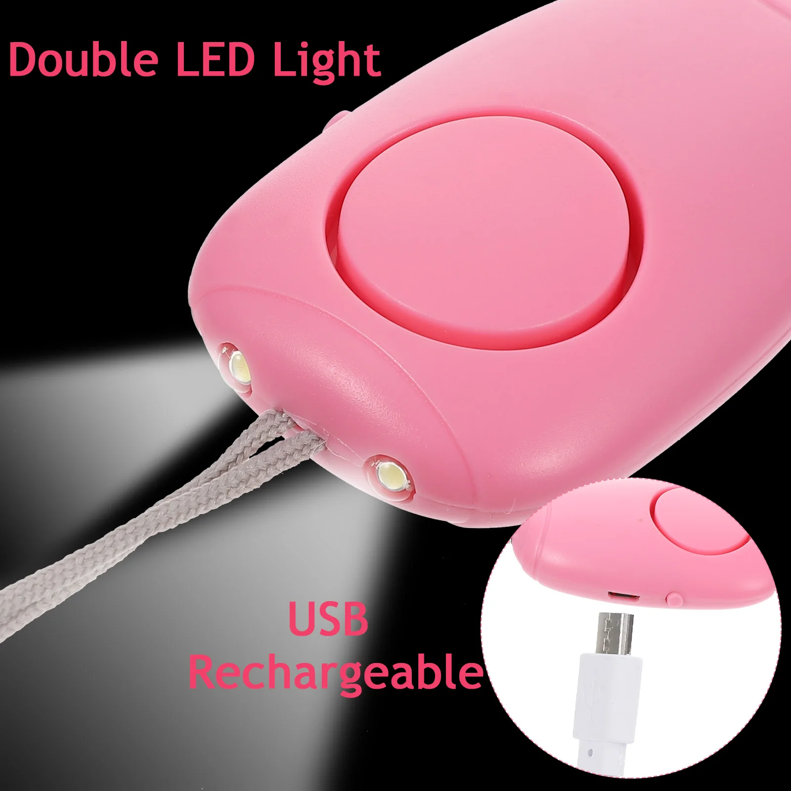 Personal Security Alarm with LED Light 130Db Siren for Women Emergency Safety Keychain Sound Alert Device