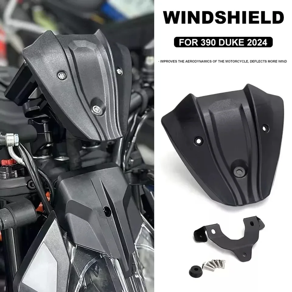 Suitable for KTM 390 DUKE 2024 New Model Motorcycle Parts: Windshield Deflector, ABS Plastic, Black, Air Deflector