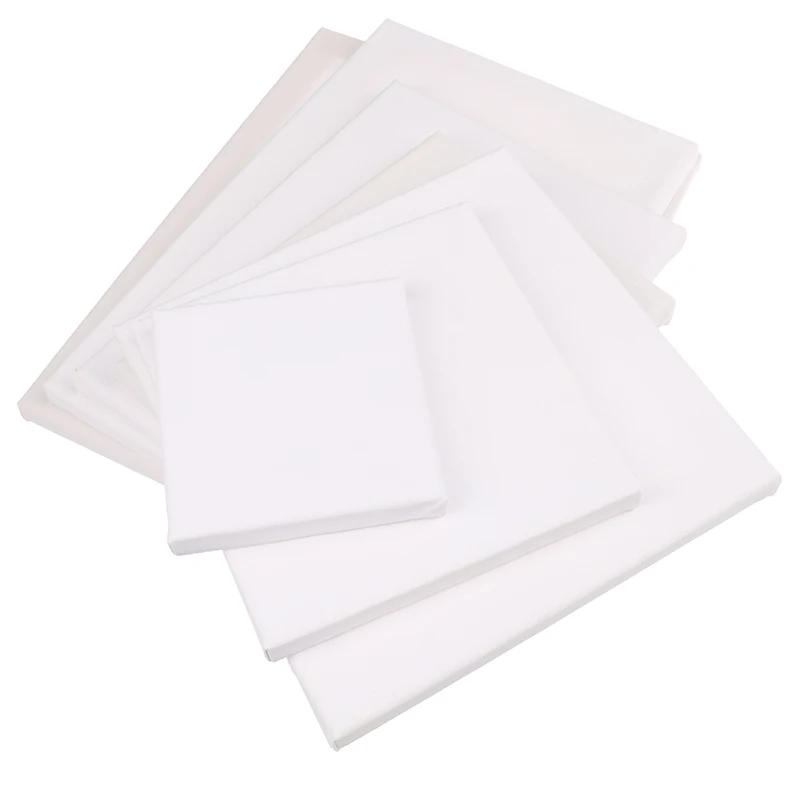 สีขาวเปล่าสแควร์ศิลปินผ้าใบสําหรับผ้าใบภาพวาดสีน้ํามันไม้กรอบกระดาน