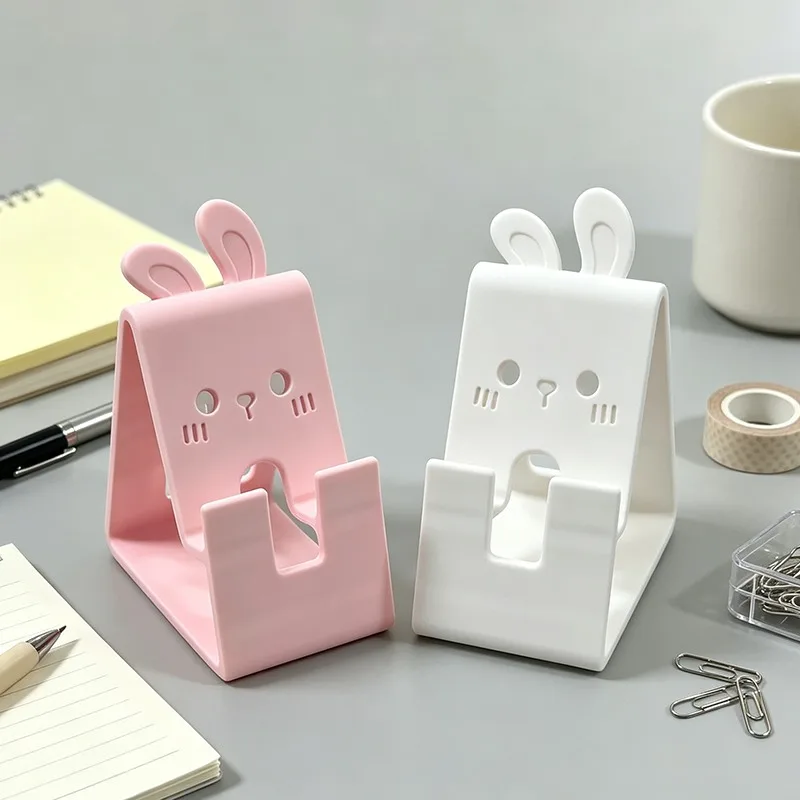 Cute Bunny 3D Printed Phone Holder Rabbit‑Shape Desktop Smartphone Stand, Portable Cell Phone Bracket Desk Mobile Mount