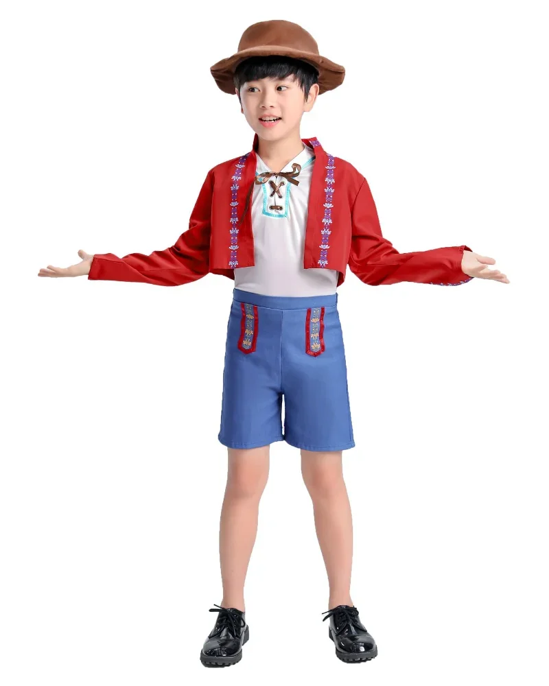 Costume cosplay tradizionale uomo birra tedesca dell'Oktoberfest Baviera, festa di carnevale di Halloween, cowboy occidentale, vestito operato genitore-figlio