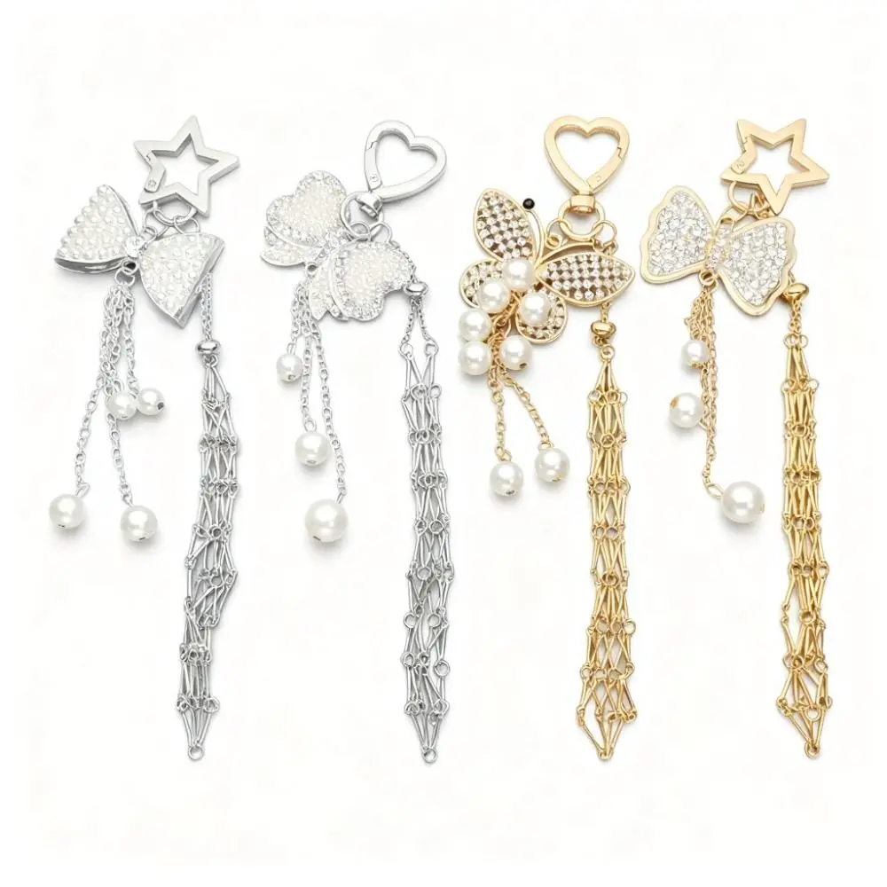 

Stainless Steel Metal Net Pocket Lipstick Bag Keychain Silver Color Interchangeable Lip Balm Bag Key Chain Gold Color Y2K