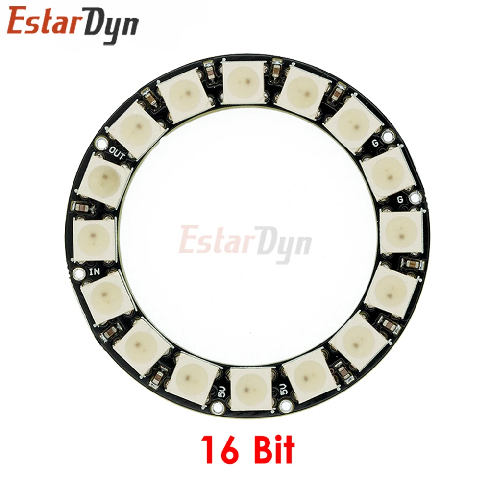 Estardyn WS2812/SK6812 Adresseerbare 5050 RGB LED Ronde Ring Module 8/12/16/64 LEDs Ingebouwde driver voor doe-het-zelf verlichtingsprojecten