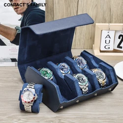 Genuine Leather Watch Travel Case 6/8 Slot Watch Roll Case Organizer Display Storage Box for Men & Women