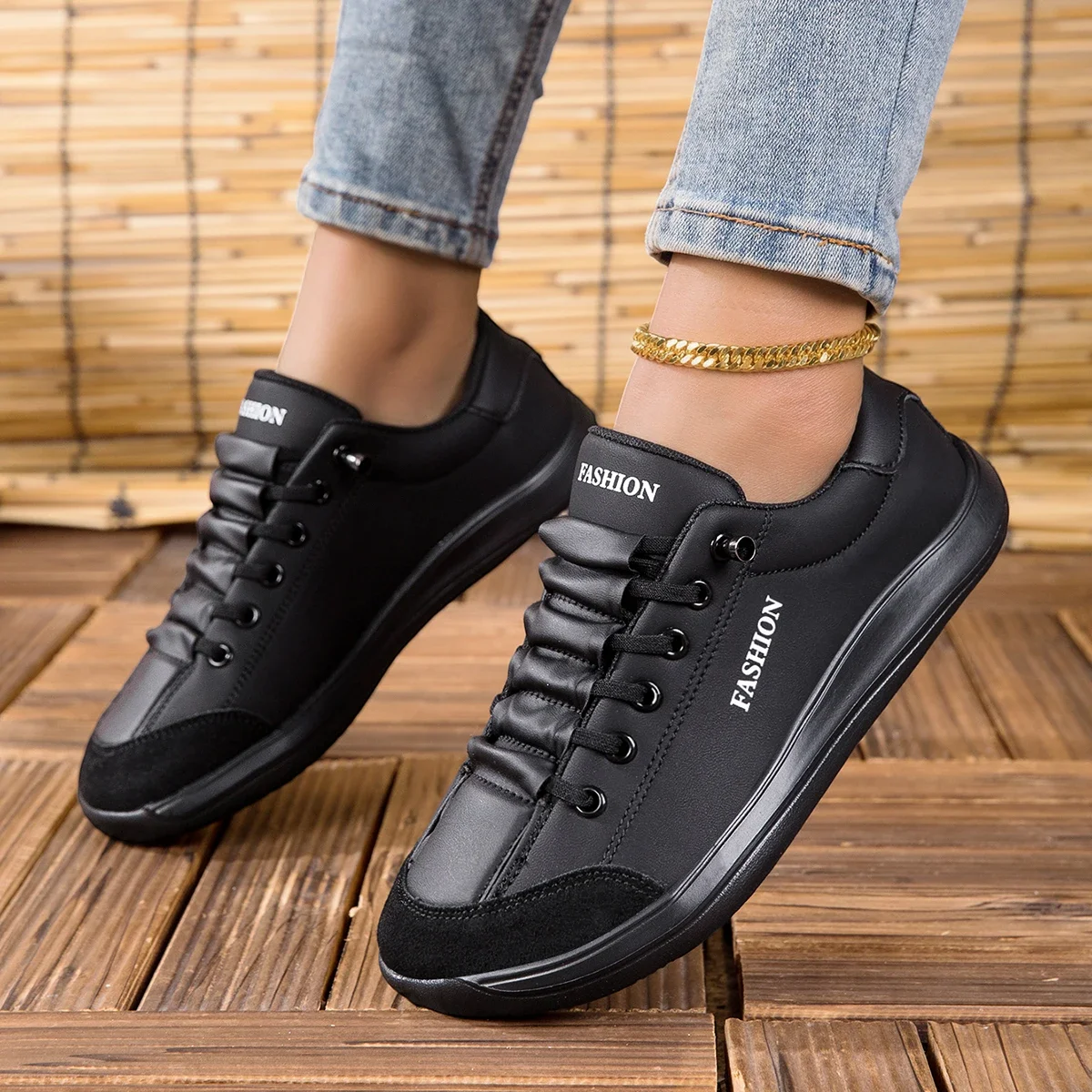 Minimalistische Schuhe für Damen mit Breiter Zehenbox Barfuß Zero Drop Schuhe Damen Casual Kunstleder Leichte Laufschuhe