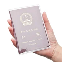 2 unids/set Protector de pasaporte titular transparente viaje impermeable antisuciedad con ranura para tarjeta de crédito ID organizador de funda para pasaporte