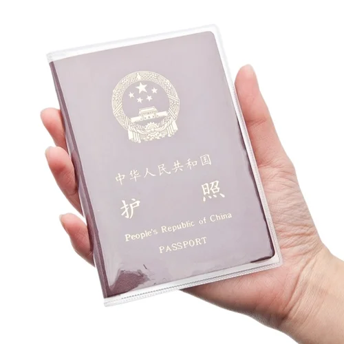 Imagen 1 del producto 2 unids/set Protector de pasaporte titular transparente viaje impermeable antisuciedad con ranura para tarjeta de crédito ID organizador de funda para pasaporte