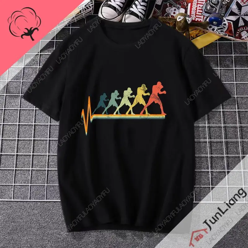 Vintage Style Boxing Great Boxing 100% Cotton T-shirt Unisex Cool Printed Shirt Loose Casual Fashion Short Sleeve Crew Neck Top