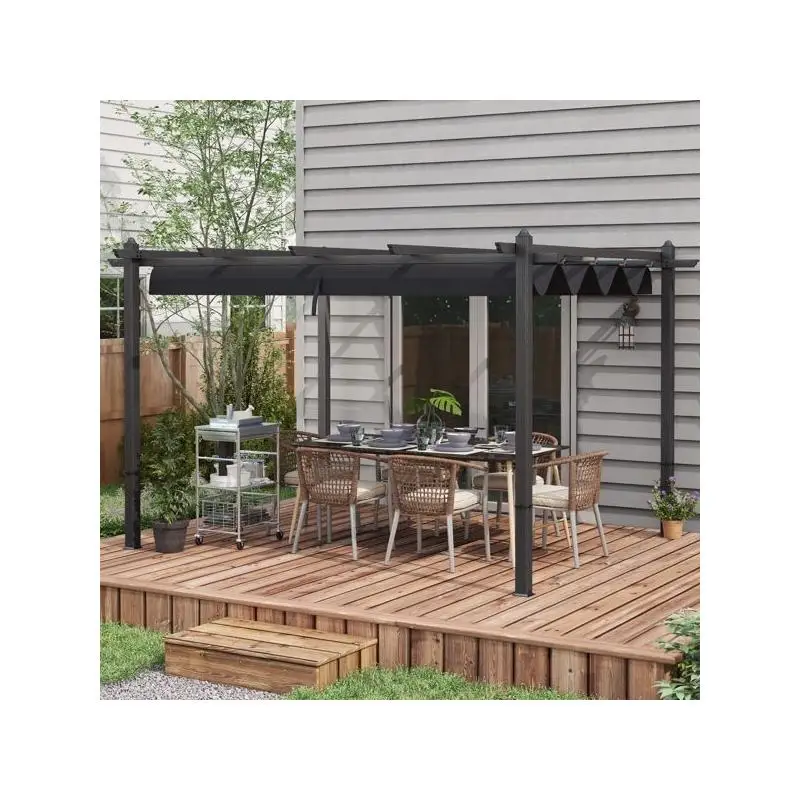 

Выдвижной тент для патио — универсальное решение для навеса на открытом воздухе для вашего сада или террасы, регулируемый навес для защиты от солнца и