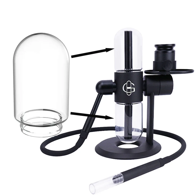 Kompact Gravity Smoking Pipe Replaceable Hookah Glass Bottles Tobacco Bowls Mouthtips Universal Shisha Pipes Smoke Accessories