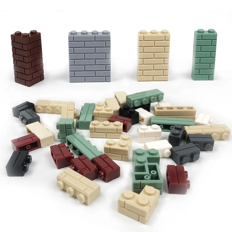 Building Blocks The Castle Wall Brick for Urban Construction Classic Bricks 1x2 1+2 1x4 Compatible with Lego Assembles Particle