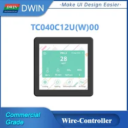 DWIN 4 Inch TC040C12U00 Wire Controller IPS TFT LCD Display 480*480 Smart Home Wall Mounted HMI IOT Touch Screen Panel