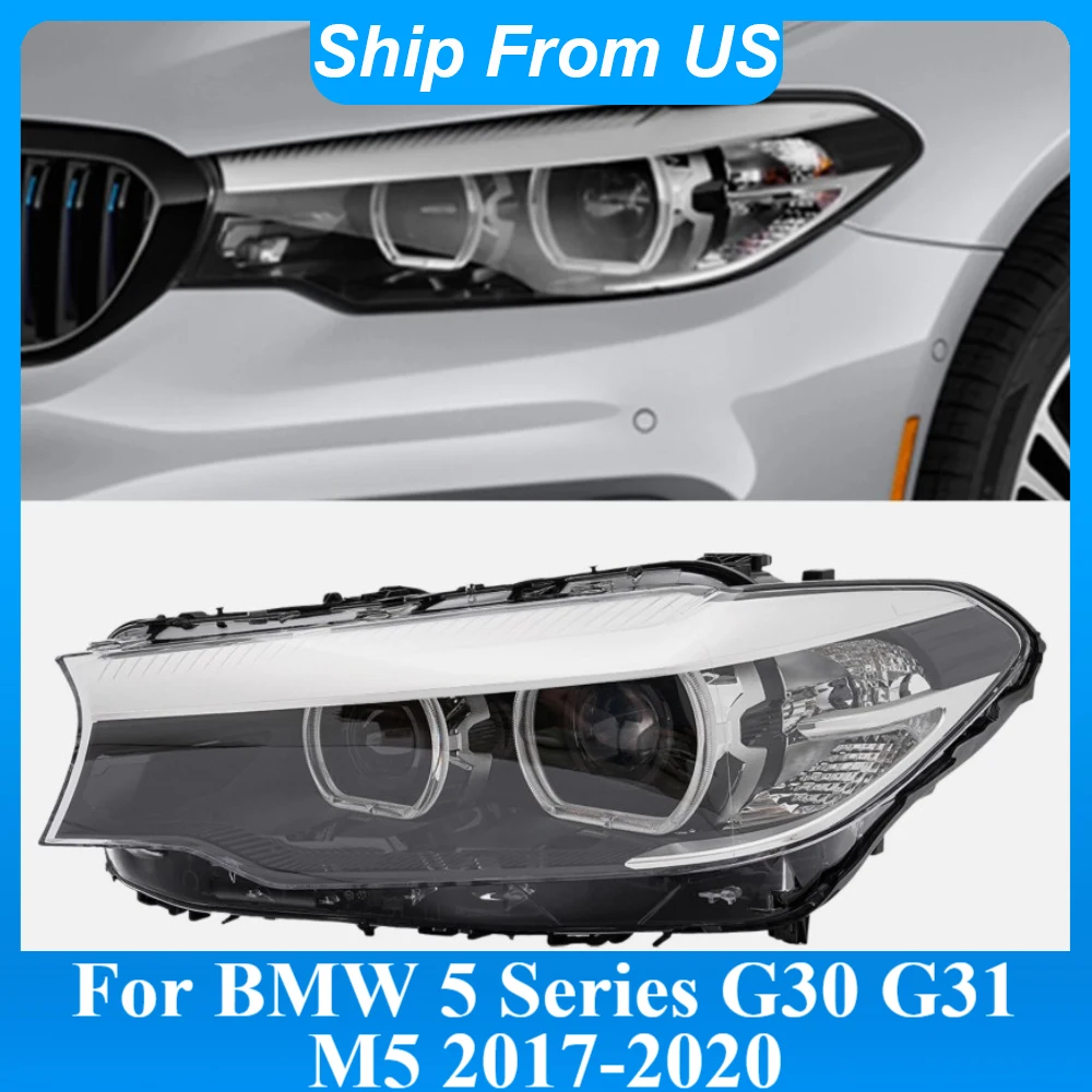 

LED Headlight Assembly For BMW G30 G31 5 Series M5 540i 530i 2017-2020 Non-AFS Full LED Head Lamp DRL Turn Signal Indicator