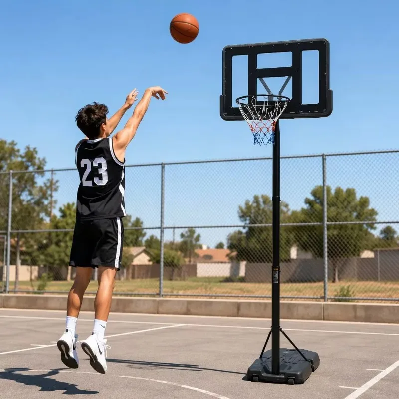 YTYINIUNNDS Customize 44 Inch Backboard Pro Basketball Hoop Height Adjustable Outdoor Portable Basketball System