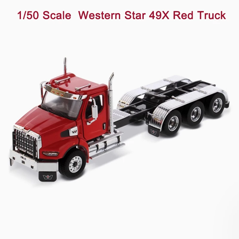 

DM Diecast 1/50 Western Star 49X Red Truck Alloy Metal Model 71085 Collection Souvenir Ornaments Static Display Vehicle Toy Gift