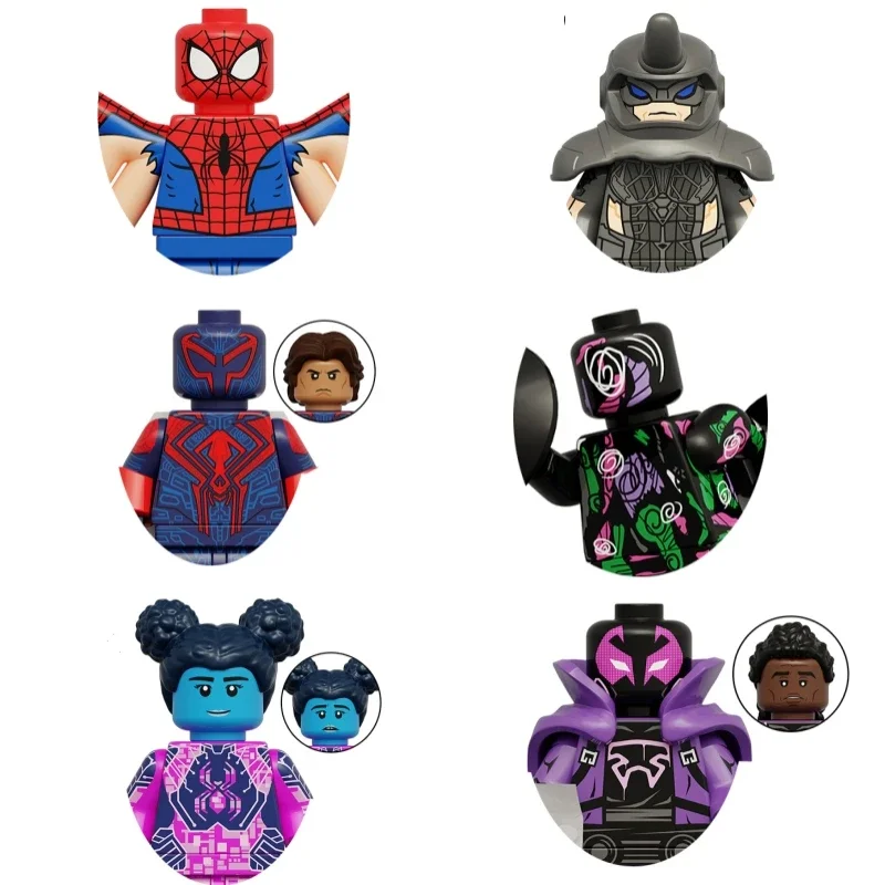 Latest SpiderMan Blackened spot Building Blocks Hero Anime Bricks Dolls Mini Action Toy Figures Assemble Blocks Children Gifts