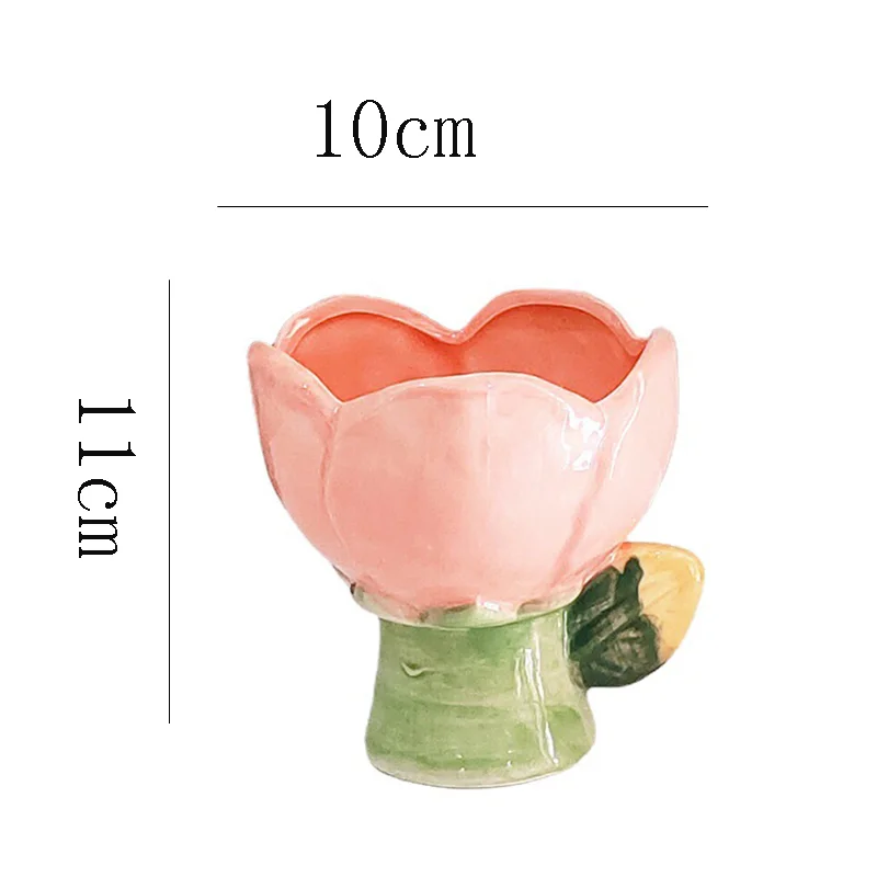 الإبداعية الخزامى السيراميك فنجان القهوة لطيف زهرة نوع كوب ماء المنزل الآيس كريم الحلوى السلطانية المعطرة شمعة الحاويات الإفطار القدح #6