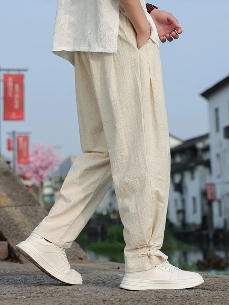 

Men's Casual Harlan Lantern Pants Summer Large Size Loose Faionable Urban Sle Breathable Straight Leg Length Summer