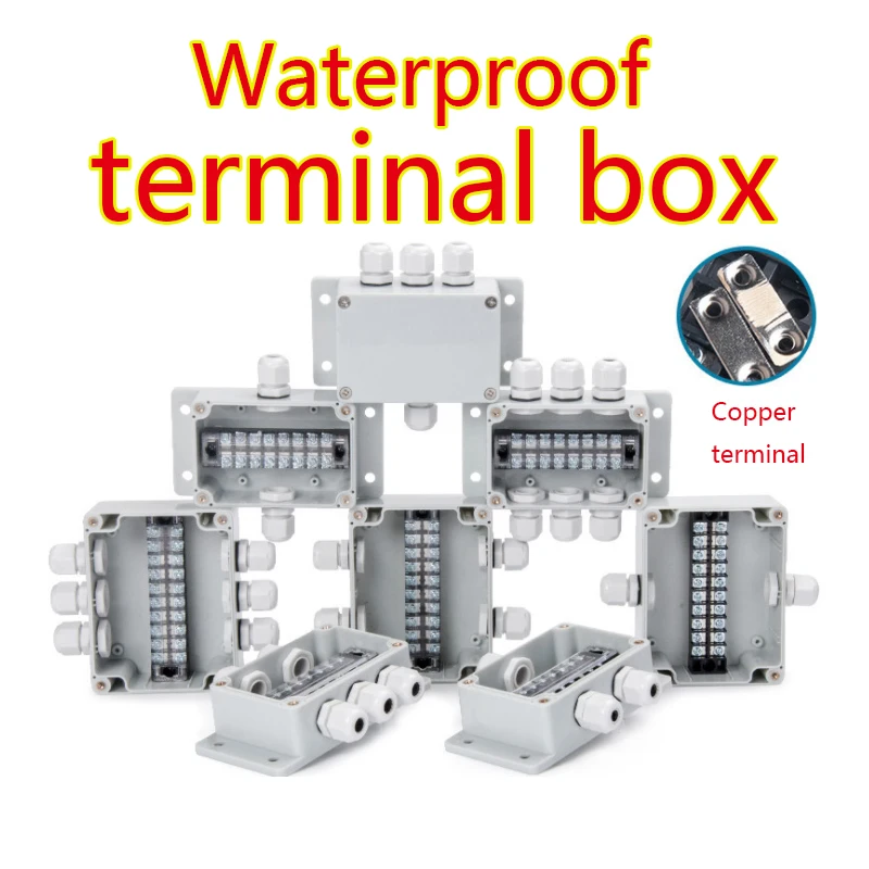 ABS Waterproof terminal box Plastic branch box with terminal cable power supply Outdoor monitoring High power