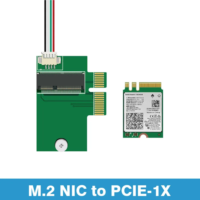 Tarjeta adaptadora M.2 NIC a PCIe-1x Ngff NIC para máquina de escritorio, tarjeta de red BCM94352Z modificada