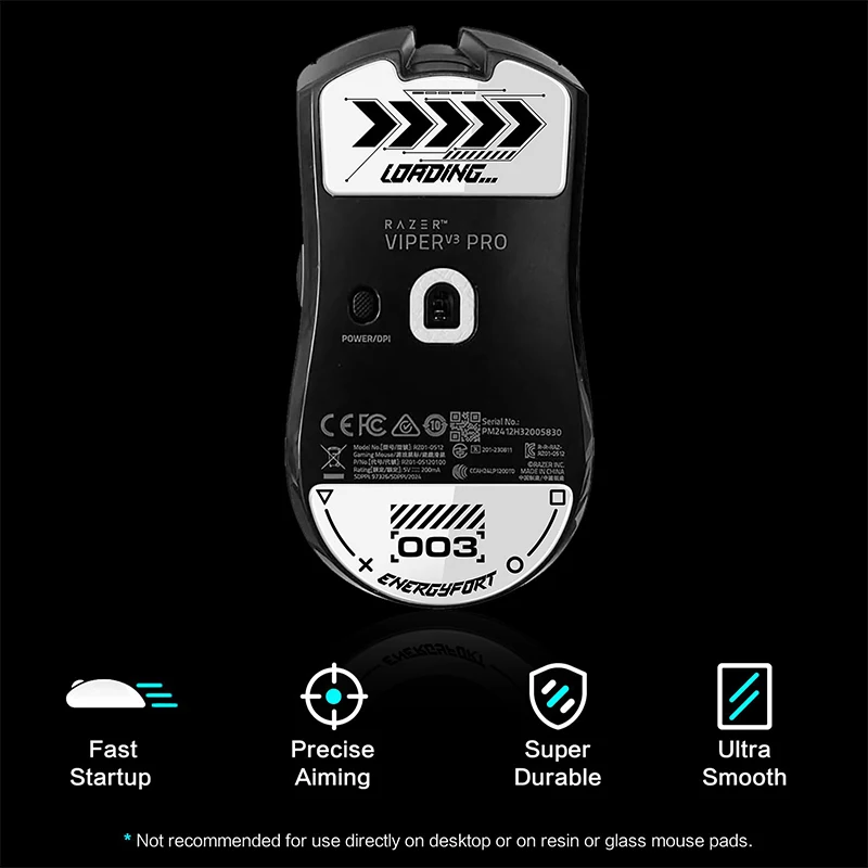 Ножки для мыши, коньки, сверхпрочное безупречное стекло, сверхбыстрая, гладкая, прочная подошва для игровой мыши Razer VIPER V3 V2 PRO
