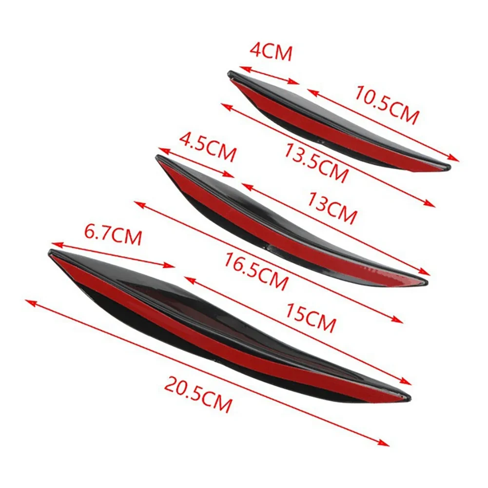 4/6Pcs Universal Voorbumper Lip Decoratie Diffuser Splitter Vinnen Body Spoiler Canards Valentie Chin Auto Tuning Canard decor