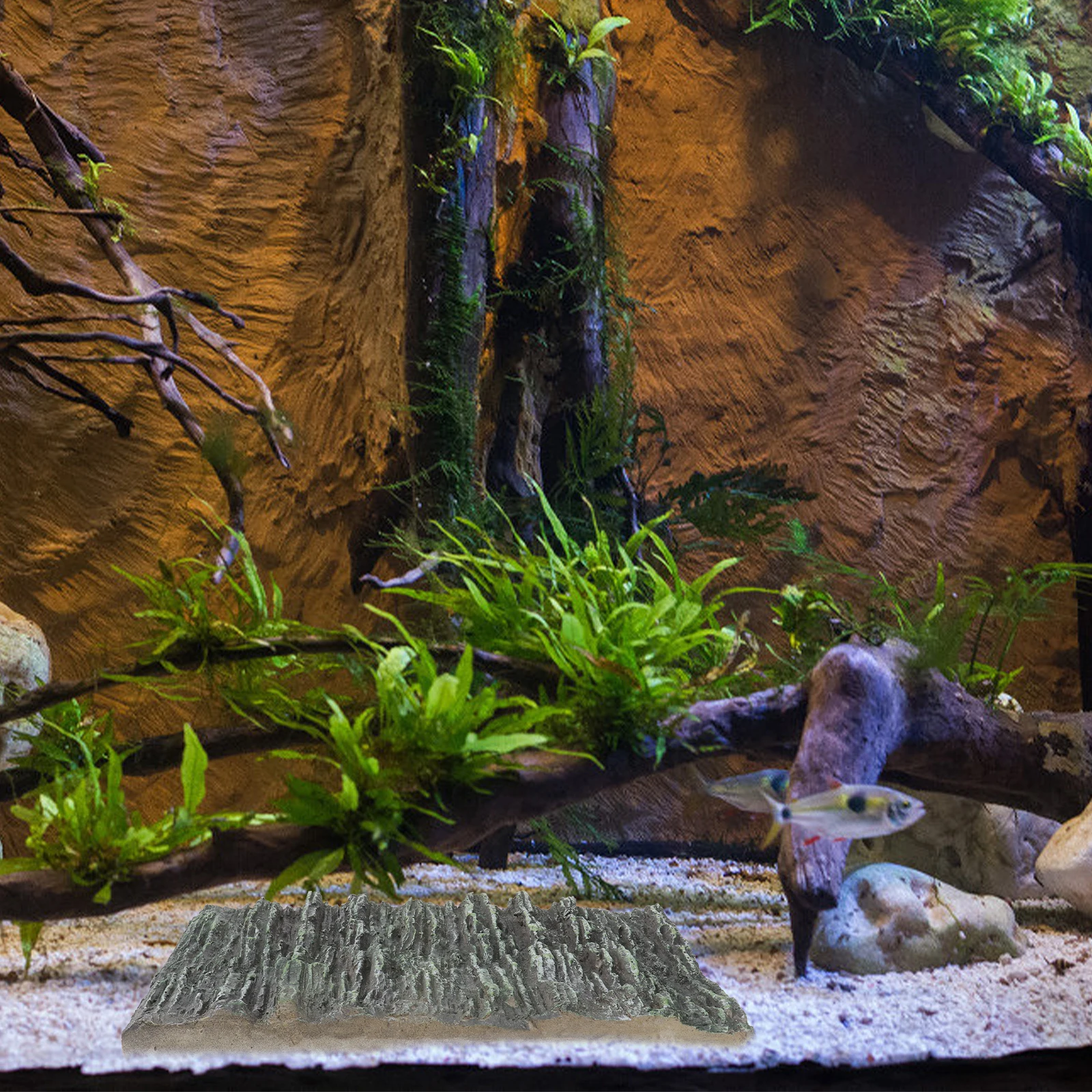 

Fish Tank Background Aquarium 3D Reptile Box Decor Pu Backdrop Vivarium Accessories Landscape Shooting Board Lifelike Bark Board