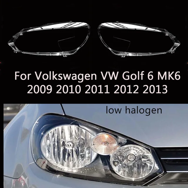 Reflektor samochodowy obiektyw do Volkswagen VW Golf 6 MK6 2009 2010 2011 2012 2013 osłona reflektora samochodowa wymiana futerał na okulary Auto Shell