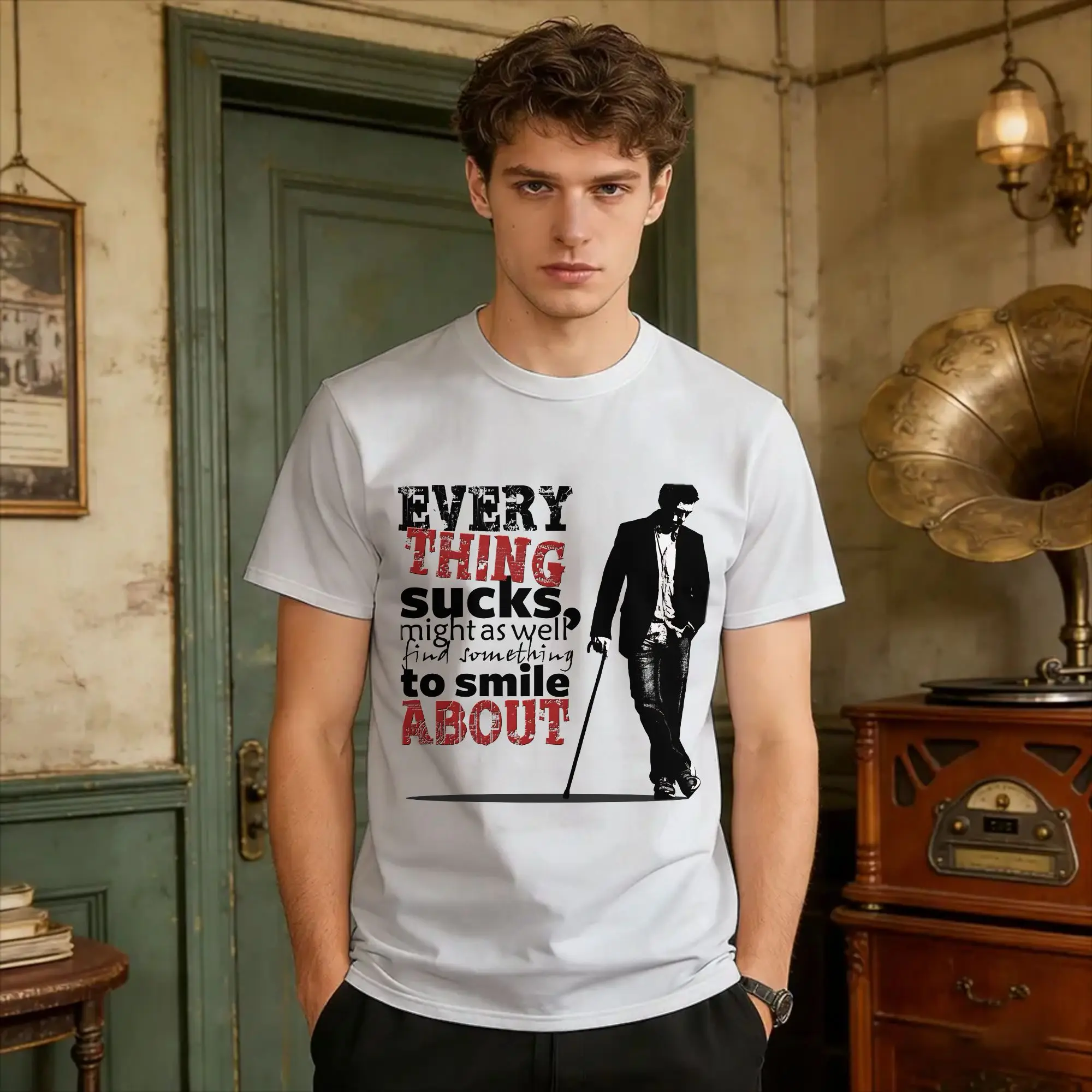 Everything sucks T-Shirt Summer Dr House Cotton T-Shirts For Men Casual Tshirt Short-Sleeved Awesome Tops