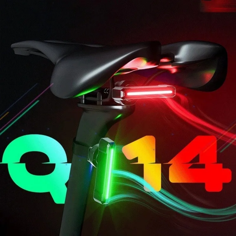 

Bike Light Waterproof Colorful Bicycle Taillight 360-degree Adjustable Intelligent Brake-sensing Bicycle Water Flow Taillight