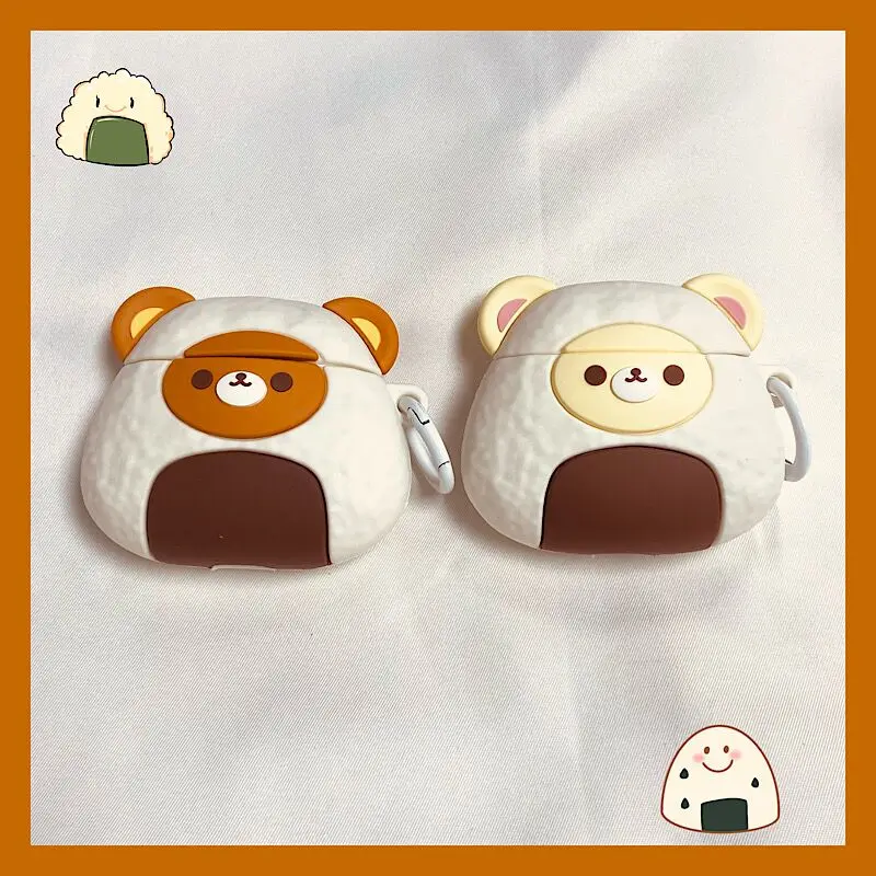 Easy Bear Rice And Vegetable Roll Is Suitable For Airpods 1 2 Earphone Case Airpods 3 Generation Silicone Protective Case