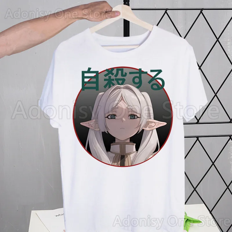 Frieren Harajuku Men's tshirt Printed Unisex Short Sleeve t shirt Casual T-shirt Male Streetwear Tops image 2