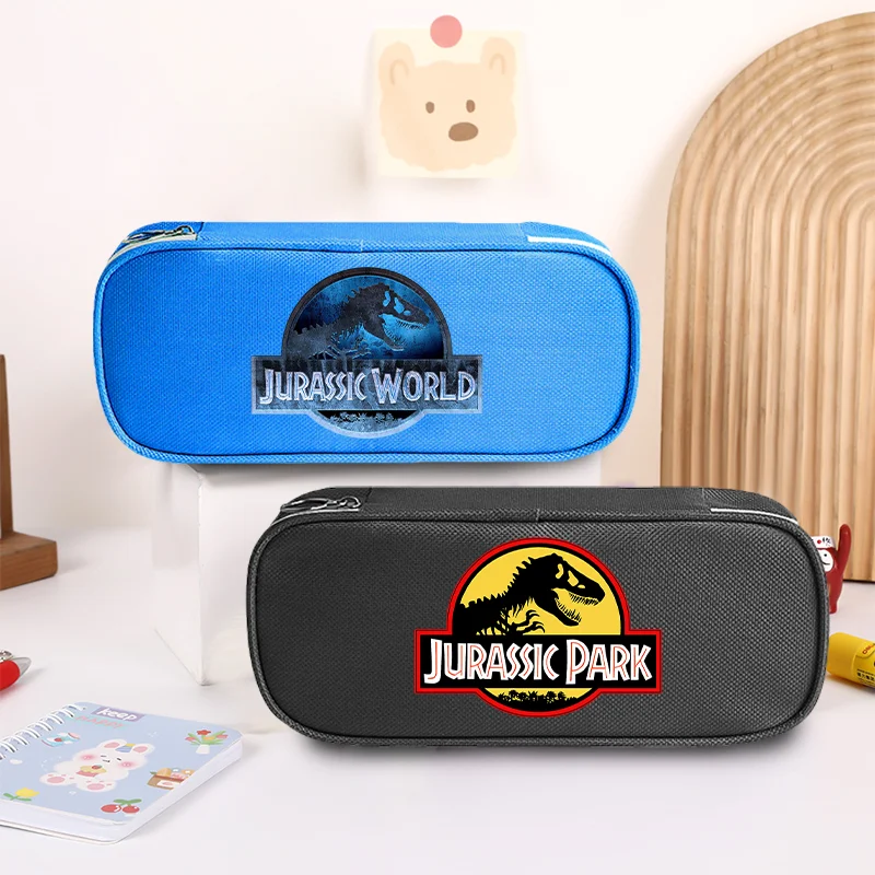 Jurassic Parks Pencilcase Fashion Cartoon Printed Pencilbag Students Back To School Stationary Storage Pouch Birthday Gifts Bag