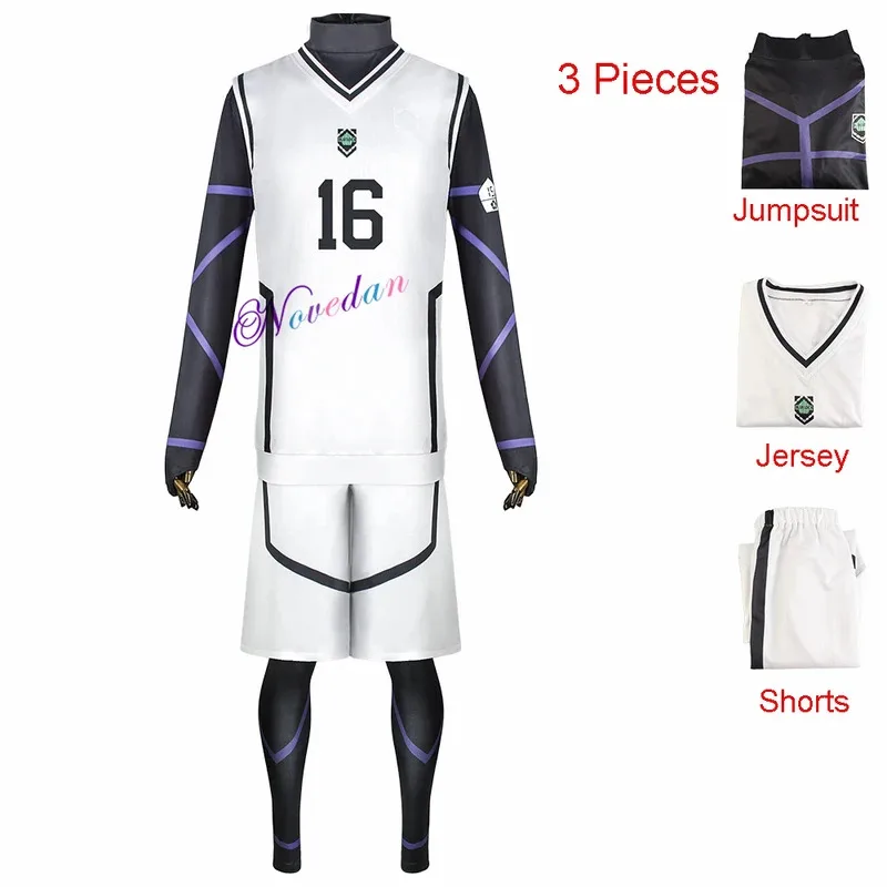 CyBlue Lock Reo Rin Shidou Isagi Bachira Kurona Chigiri Kaiser أنيمي تأثيري حلي شعر مستعار كرة القدم التدريب موحدة مجموعة كاملة Outf