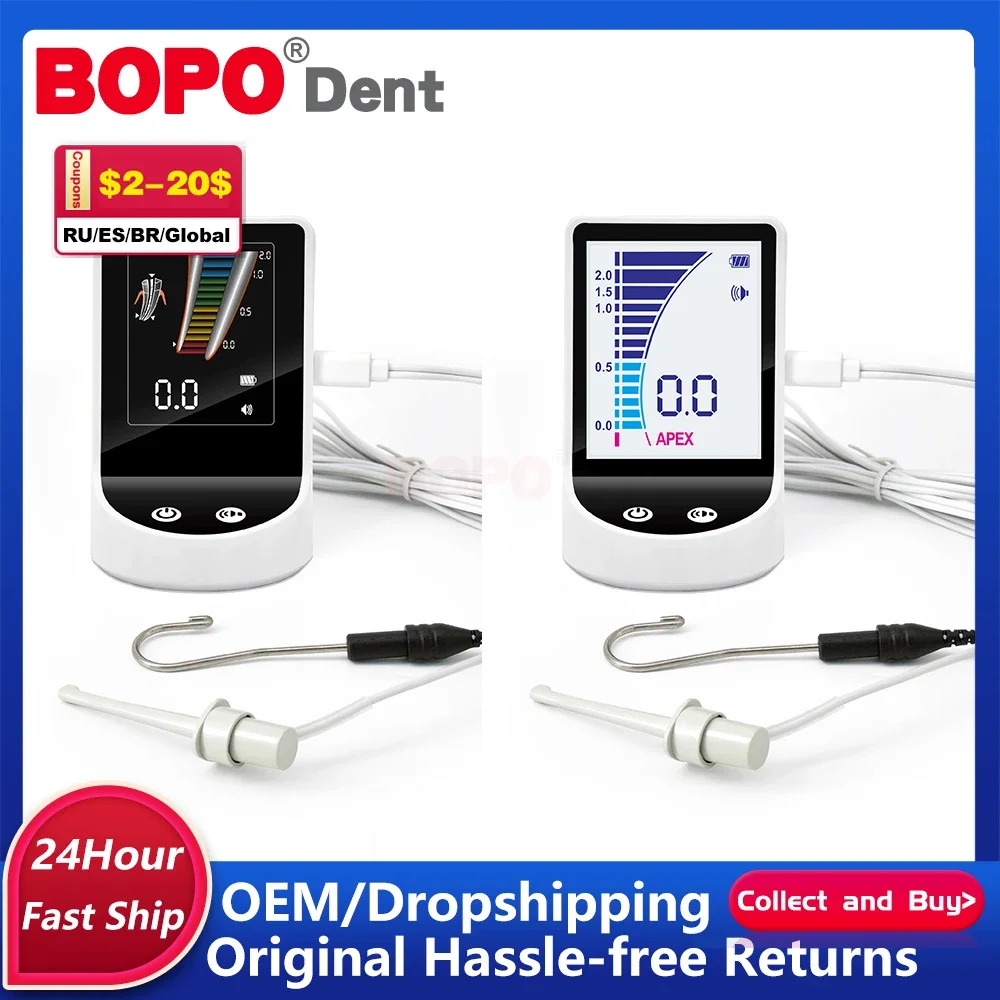 Dental Endo Root Canal Apex Locator Automatic Calibrating Ensures Endodontic Buzzer Alert OLED Screen Measure Length Measuring