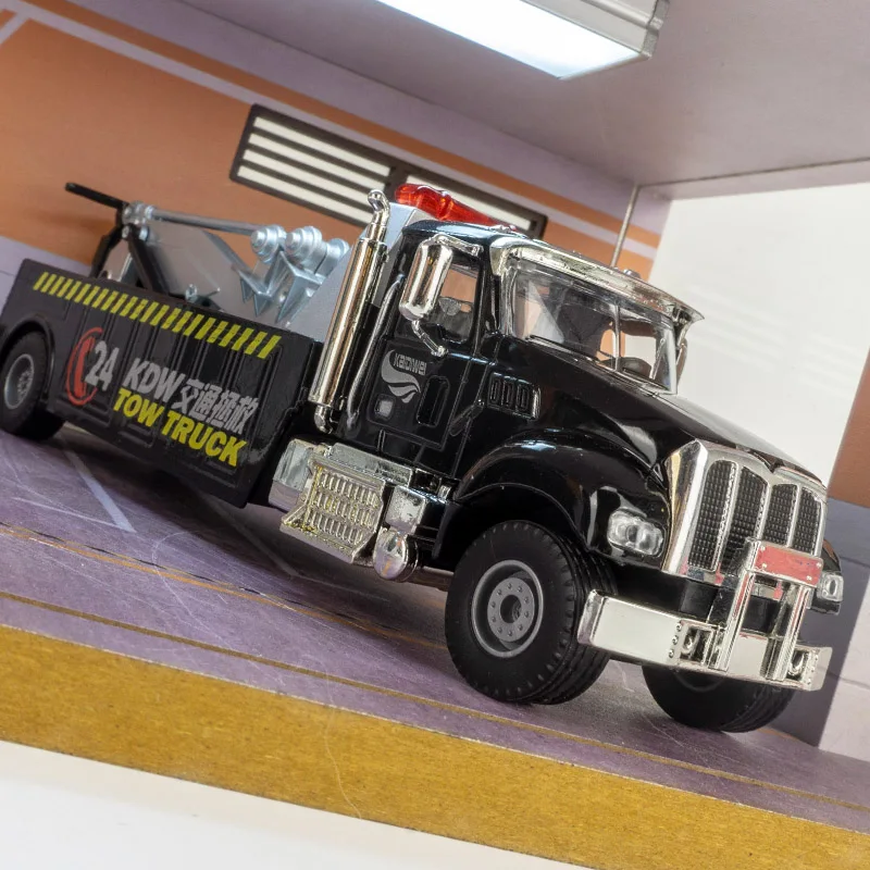 New Alloy Traffic Road Rescue Car Model Diecast Metal Engineering Trailer Truck Wrecker Crane Car Model Simulation Kids Toy Gift