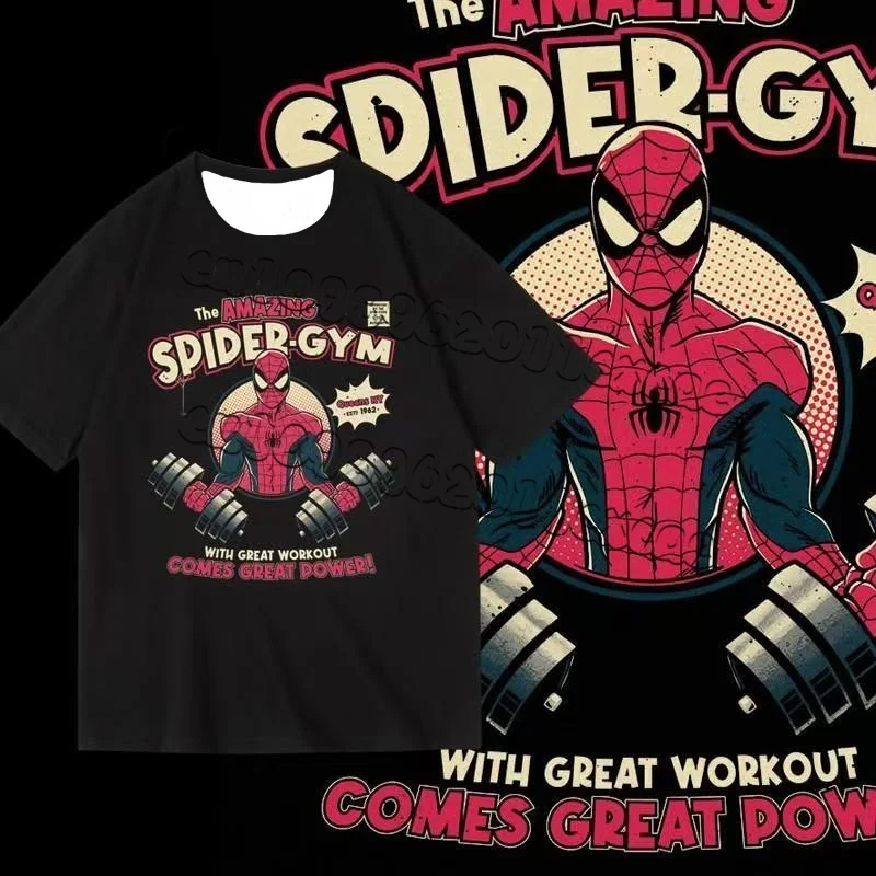 

Summer Hot Selling Iron Spider Man Funny T-shirt Retro American Street Painted 3D Printed Top for Both Men and Women