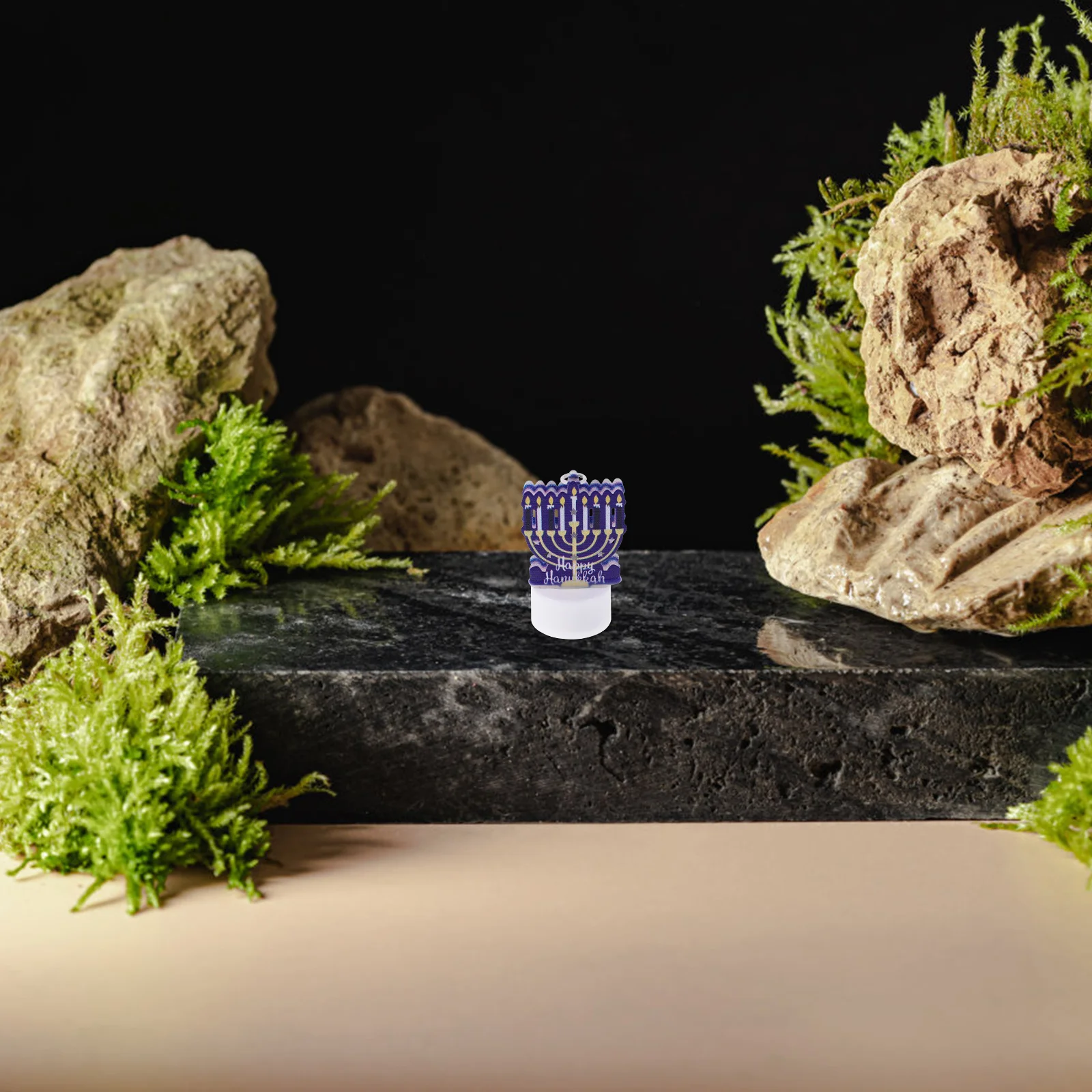 

Flameless Menorah Candles Iron Art Home Hanukkah Decorations Design Bright For Hanukkah Party Decor Blue