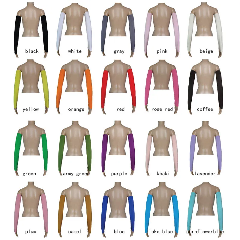 20 สีผู้หญิงมุสลิมแขนยาวผ้าคลุมไหล่แขน Bolero/Shrug/Wrap Sun Protection แขนยืดแขนสีทึบ