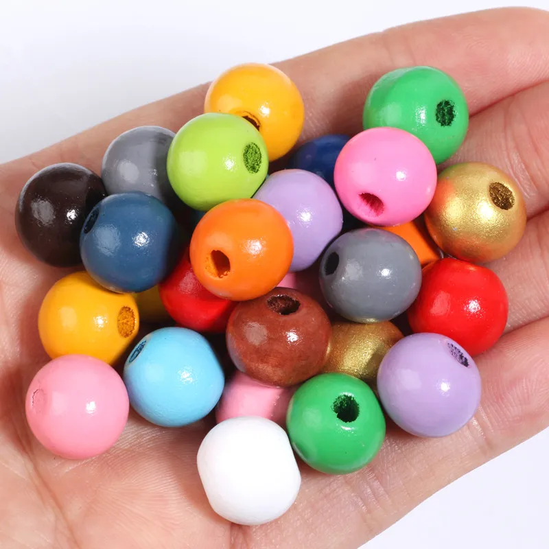 6/8/12/14mm Natürliche Holz Perlen Bunte Holz Runde Lose Spacer Perlen Für Schmuck Machen DIY handgemachte Dekoration Zubehör