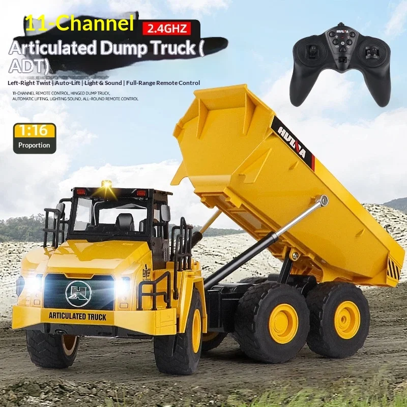

Huina New 1:16 Articulated Remote Control Dump Truck Large Charging Electric Transport Truck Dump Truck Boy Toy Gift Truck