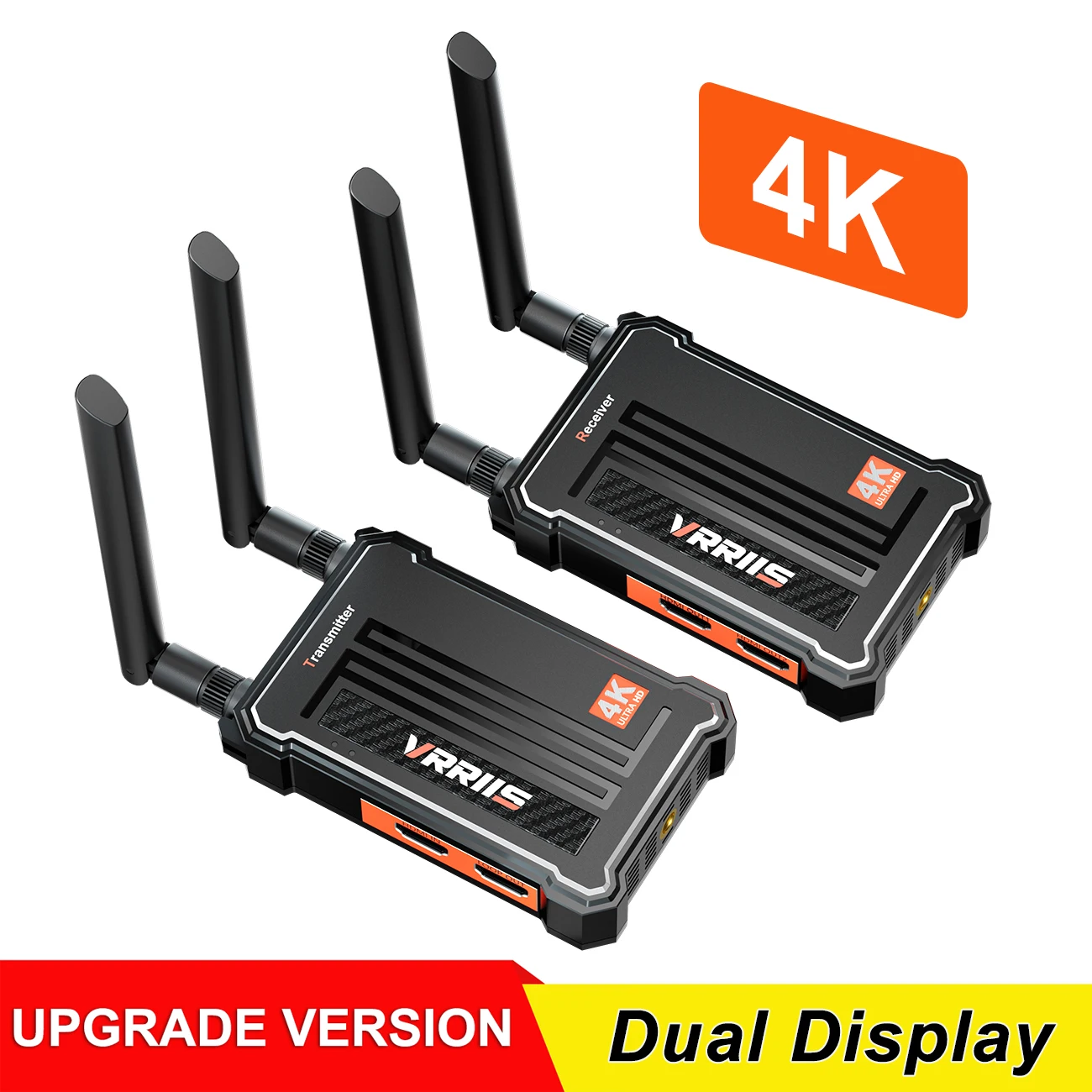 

4K Wireless HDMI Extender 150M Dual HDMI Display for Home Church PC Camera Live Streaming Share Video Transmitter and Receiver