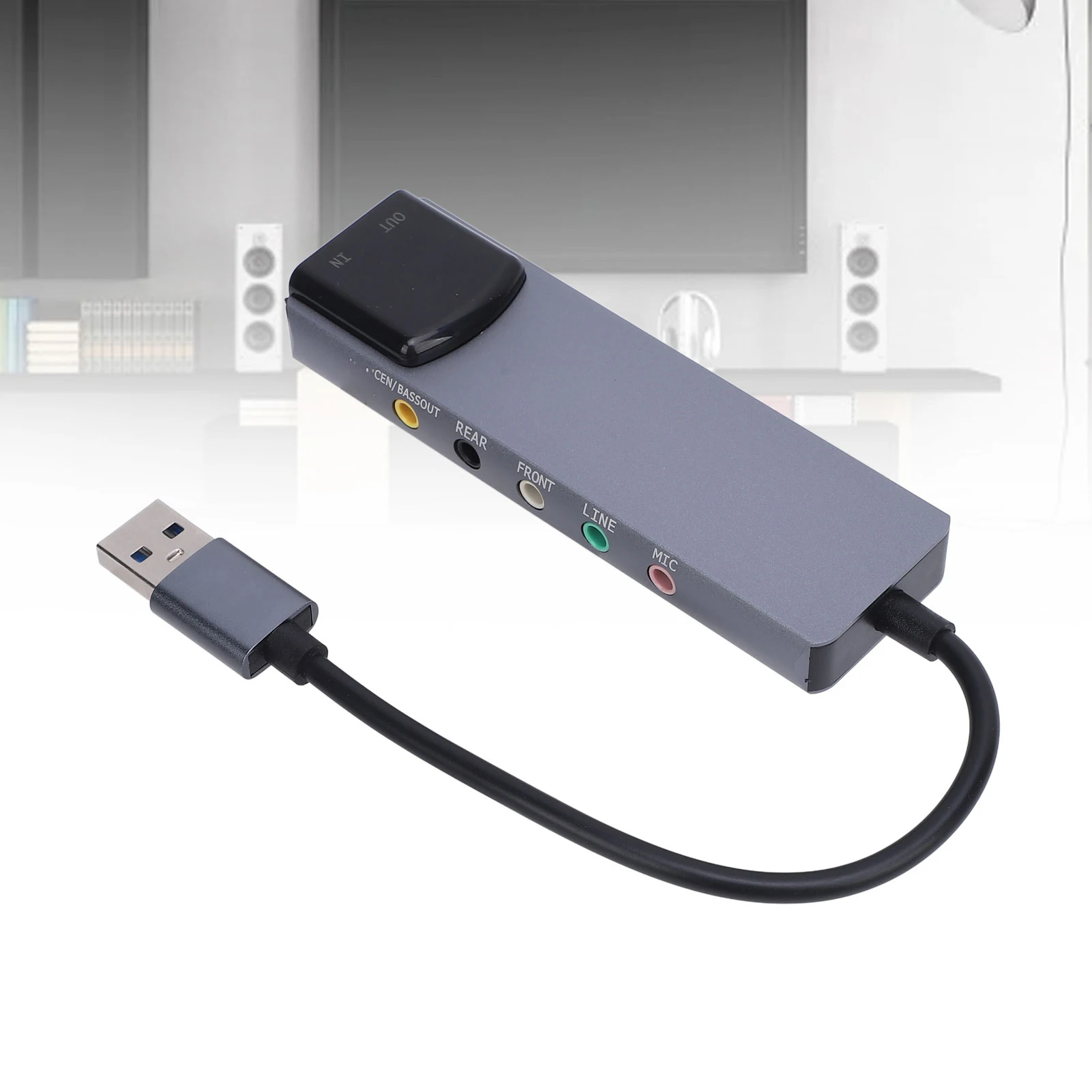 

External Sound Card External USB Sound Card Multiple Systems Compatible 5.1 7.1 Channel Mixing Support Professional for TV