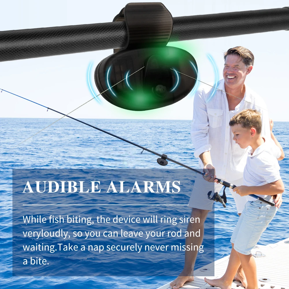 New Fishing Bite Alarm Electronic LED Light Bite Sound Alarm Set Buzzer Alert Bell Clip On Fishing Rod Indicator With Battery