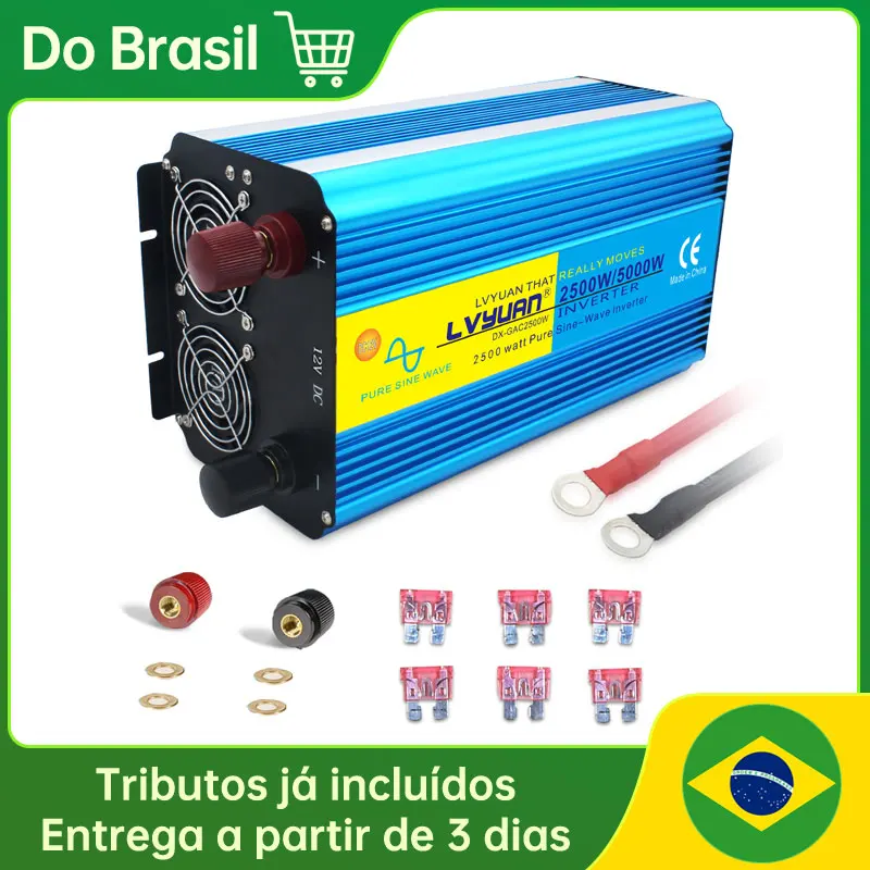 127V/220V Lvyuan Inverter per auto 5000W convertitore a onda sinusoidale pura 60Hz uscita USB trasformatore solare presa universale ad alta potenza