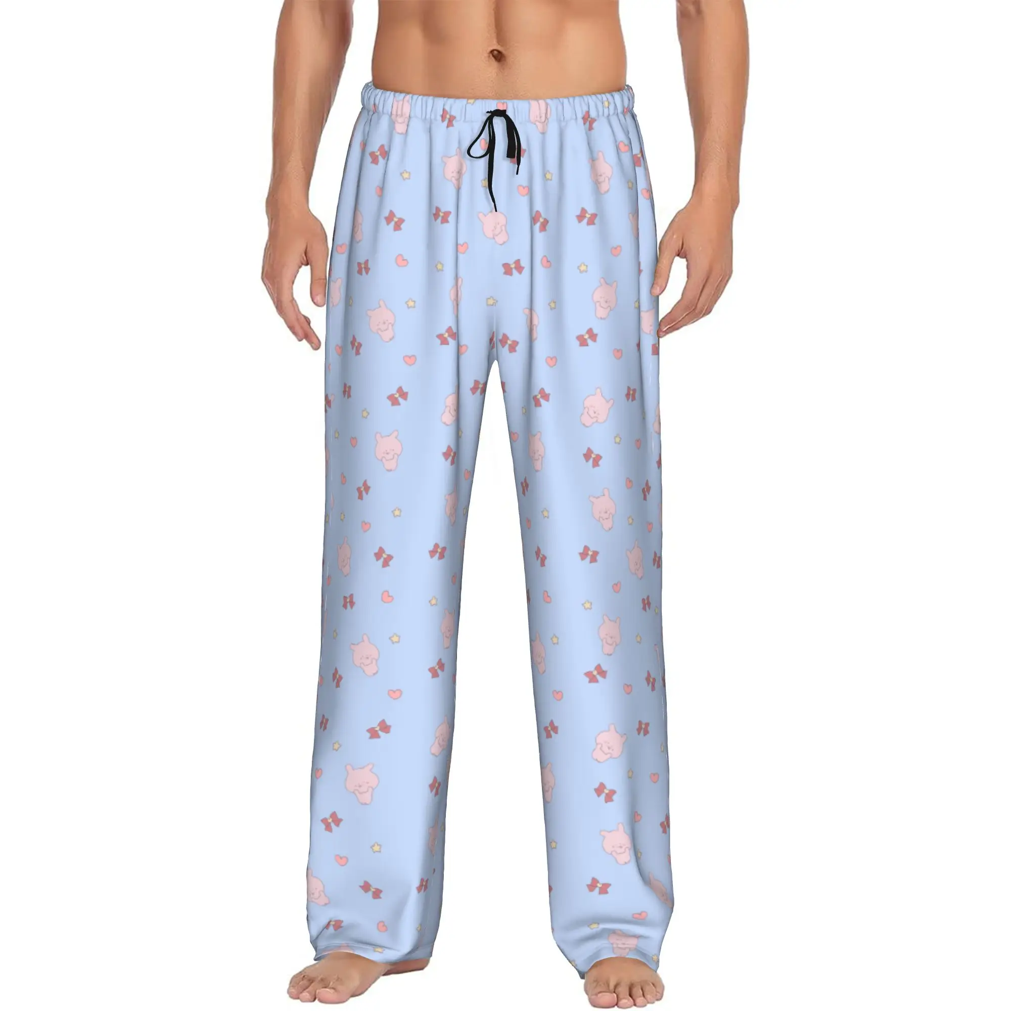 

Custom Cartoon A-Asamimichans Cute Pajama Pants Sleepwear Men's Elastic Waistband Sleep Lounge Bottoms with Pockets