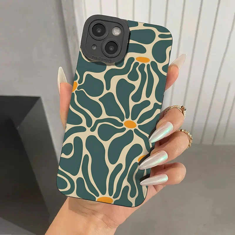 Floral & Geometric Patchwork Pattern Phone Case for iPhone 1